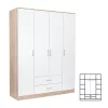 Miami Kleiderschrank 160x205 cm weiß-sonoma Eiche