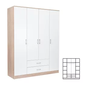 Miami Kleiderschrank 160x205 cm weiß-sonoma Eiche