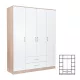 Miami Kleiderschrank 160x205 cm weiß-sonoma Eiche