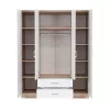 Miami Kleiderschrank 160x205 cm weiß-sonoma Eiche