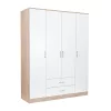 Miami Kleiderschrank 160x205 cm weiß-sonoma Eiche