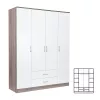 Miami Kleiderschrank 160x205 cm weiß-york Eiche
