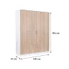 Miami Kleiderschrank 160x205 cm sonoma eiche-weiß