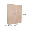 Miami Kleiderschrank 160x205 cm sonoma Eiche-sonoma Eiche