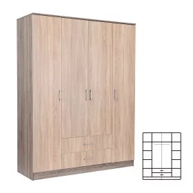 Miami Garderobe 160x205 cm sonoma eiche-york eiche