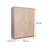 Miami Garderobe 160x205 cm sonoma eiche-york eiche