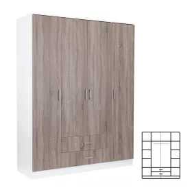Miami Kleiderschrank 160x205 cm York Eiche-weiß