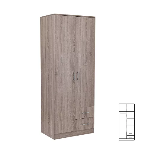 Miami Kleiderschrank 80x205 cm York Eiche-York Eiche