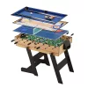 4-in-1-Tisch für Tischfußball, Tischtennis, Billard und Curling