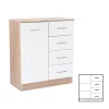 Sideboard Miami 1 Tür 4 Schubladen 80x92 cm weiß-sonoma Eiche