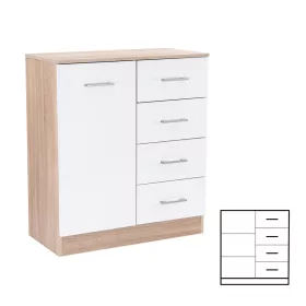   Sideboard Miami 1 Tür 4 Schubladen 80x92 cm weiß-sonoma Eiche