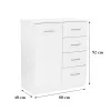 Sideboard Miami 1 Tür 4 Schubladen 80x92 cm weiß-sonoma Eiche