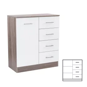 Miami Anrichte 1 Tür 4 Schubladen 80x92 cm weiß-york Eiche