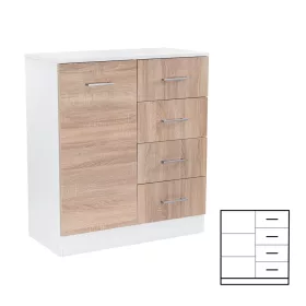   Miami sideboard 1 tür 4 schubladen 80x92 cm sonoma eiche weiss