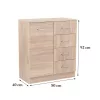 Miami kommode 1 tür 4 schubladen 80x92 cm sonoma eiche-sonoma eiche