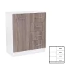 Miami sideboard 1 tür 4 schubladen 80x92 cm york eiche weiß