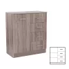 Miami sideboard 1 tür 4 schubladen 80x92 cm york eiche-york eiche