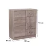Miami sideboard 1 tür 4 schubladen 80x92 cm york eiche-york eiche