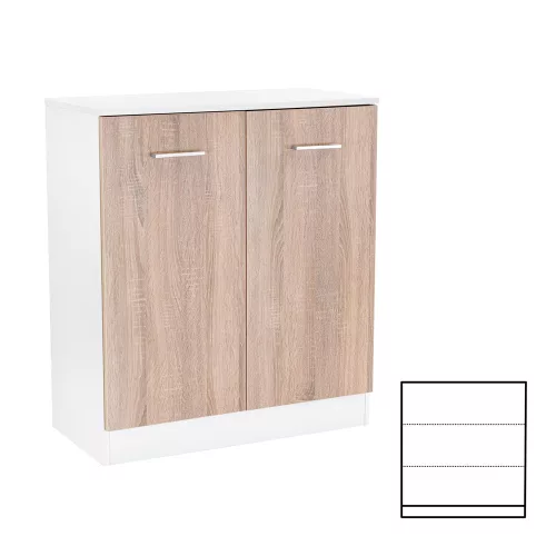 Miami Anrichte 2 Türen 80x92 cm sonoma Eiche weiß