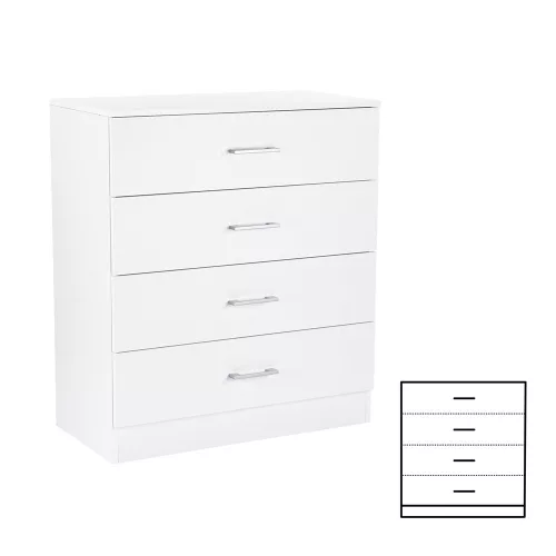 Miami Sideboard mit 4 Schubladen 80x92 cm weiß-weiß