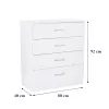 Miami Sideboard mit 4 Schubladen 80x92 cm weiß-weiß
