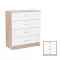 Miami Sideboard mit 4 Schubladen 80x92 cm weiß-sonoma Eiche