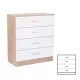 Miami Sideboard mit 4 Schubladen 80x92 cm weiß-sonoma Eiche