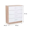 Miami Sideboard mit 4 Schubladen 80x92 cm weiß-sonoma Eiche
