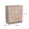 Miami kommode 4 schubladen 80x92 cm sonoma eiche-york eiche