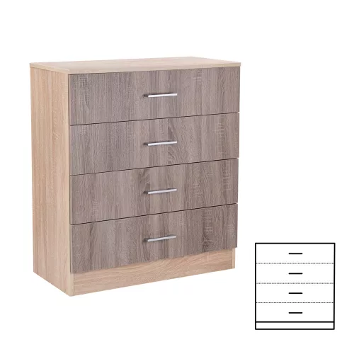 Miami Anrichte mit 4 Schubladen 80x92 cm york eiche-sonoma eiche