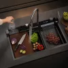 Catania Edelstahl-Multifunktionsspüle mit digitalem Wasserhahn