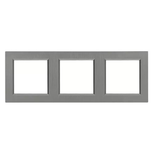 Nova Dreifachrahmen horizontal gebürstet grau