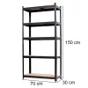 Schwerlastregal 150x70x30 cm 150 kg schwarz