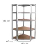Schwerlast-Eckregal 180x70x40-40 cm 175 kg chrom