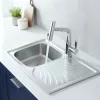Boli quadratisches Einzelwaschbecken + Abtropffläche aus Edelstahl