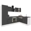Yorki 280 Eck-Küchenzeile mit unterem Backofen, Regalversion