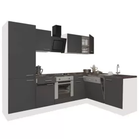   Yorki 280 Eck-Küchenzeile mit unterem Backofen, Regalversion