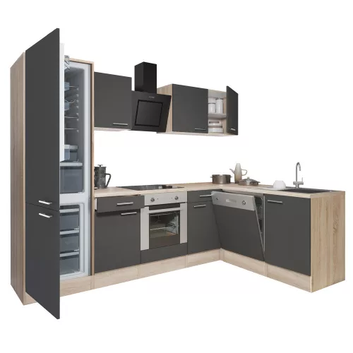 Yorki 280 Eckküchenzeile mit Unterbaukühlschrank