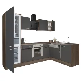   Yorki 280 Eckküchenzeile mit unterem Backofen, Sub-Kühlschrank mit Kühlschrank
