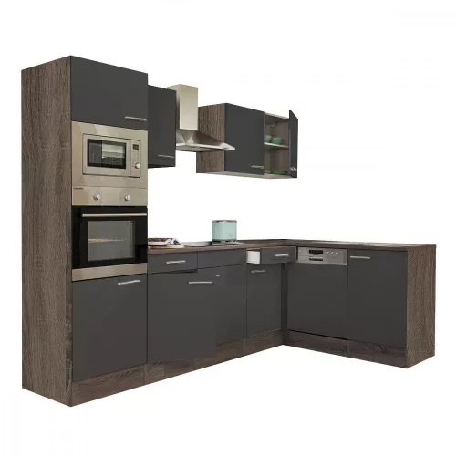 Yorki 280 Eckküchenzeile mit Backofen und Mikrowelle