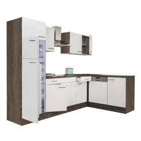   Yorki 280 Eckküchenzeile mit Gefrierschrank und Kühlschrank