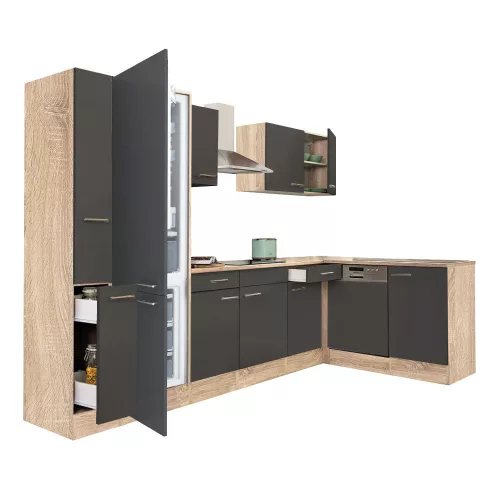 Yorki 310 Eckküchenzeile mit Unterbaukühlschrank