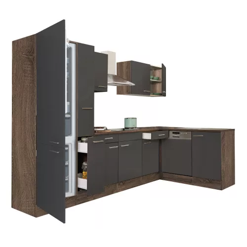 Yorki 310 Eckküchenzeile mit Unterbaukühlschrank
