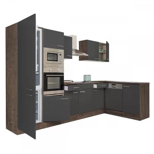 Yorki 340 Eckküchenzeile mit Unterbaukühlschrank
