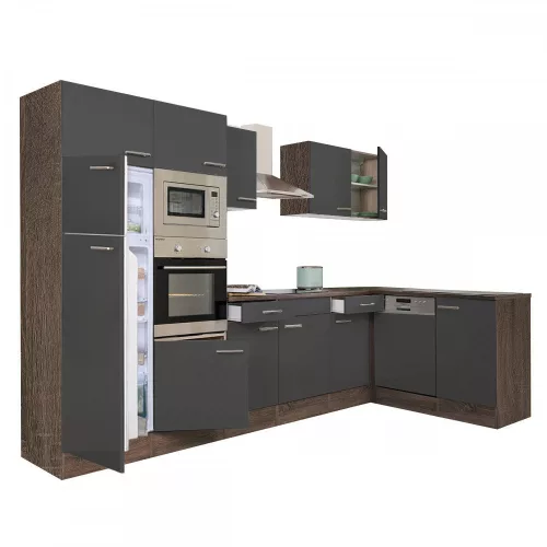 Yorki 340 Eckküchenzeile mit Gefrierschrank und Kühlschrank