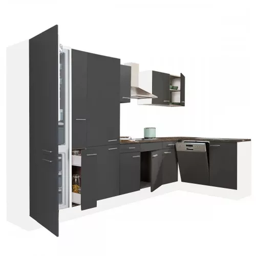 Yorki 370 Eckküchenzeile mit Unterbaukühlschrank