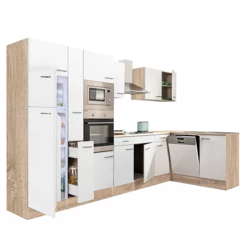 Yorki 370 Eckküchenzeile mit Gefrierschrank und Kühlschrank