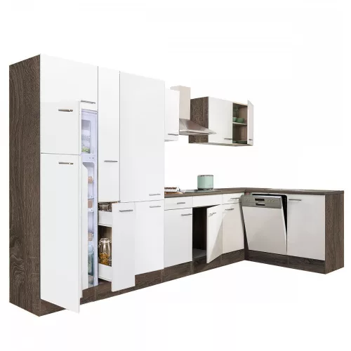 Yorki 370 Eckküchenzeile mit Gefrierschrank und Kühlschrank