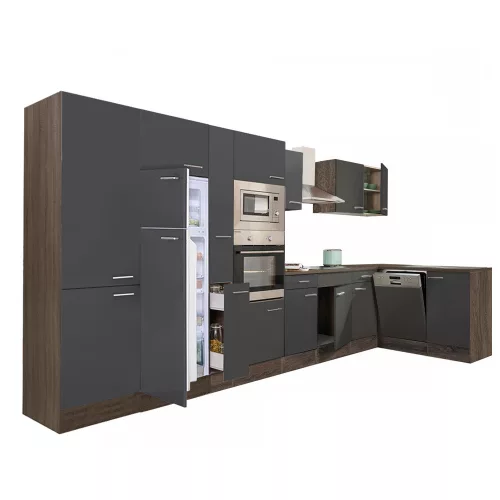 Yorki 430 Eckküchenzeile mit Gefrierschrank und Kühlschrank