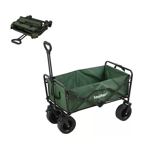 Zusammenklappbarer Premium-Garten-Strandwagen grün
